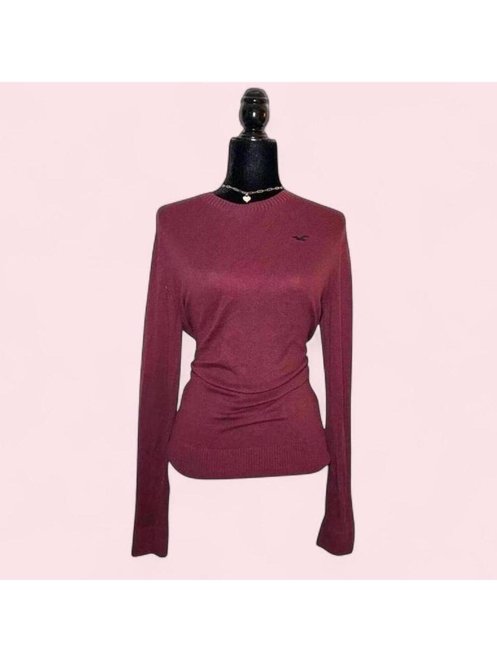 Hollister Maroon Long Sleeve Shirt Mens Size Small Red